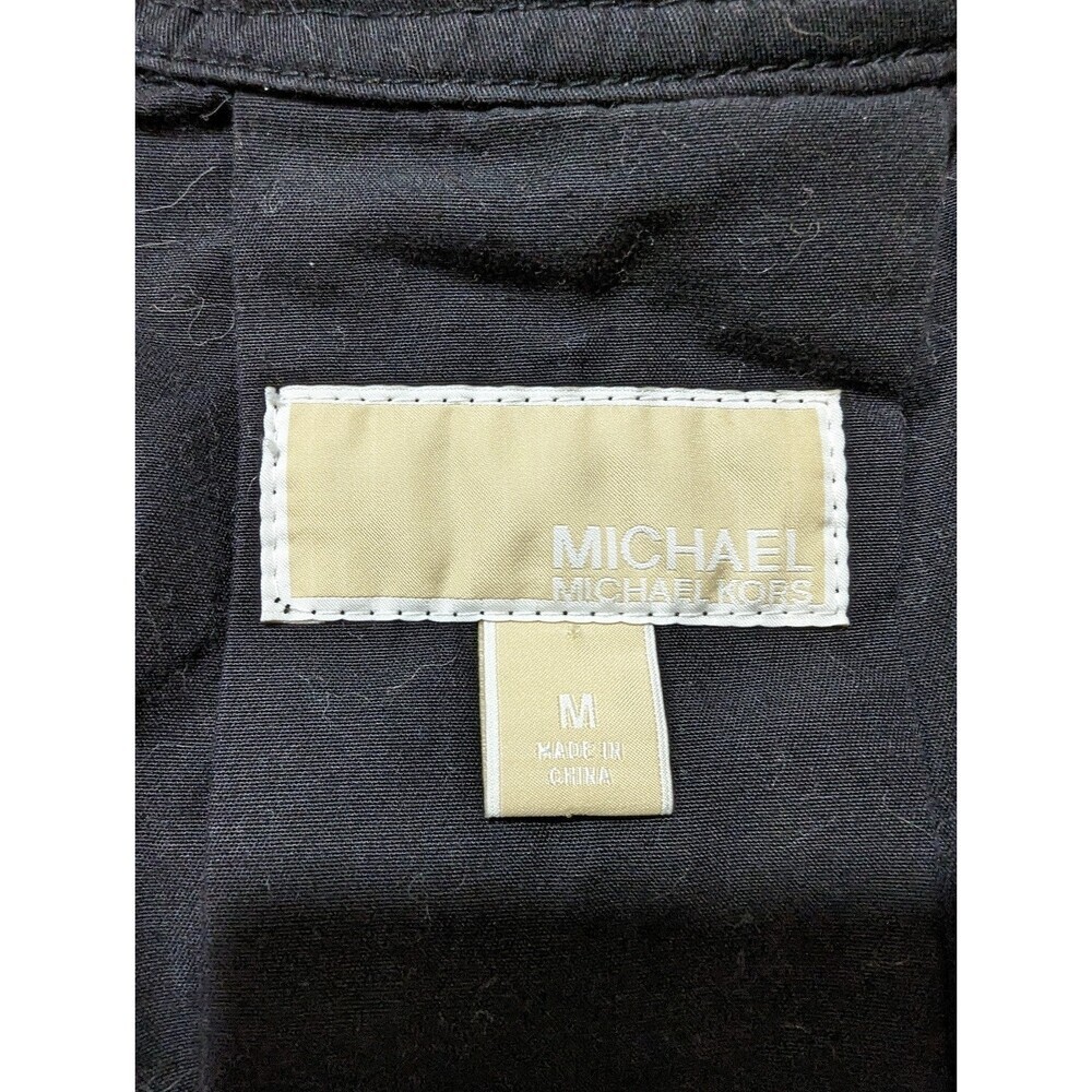Michael‎ Kors Medium Black Peplum Jacket Blazer With Double Breasted Gold Button - Picture 5 of 6